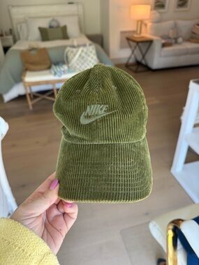 Nike Olive Corduroy Logo Cap